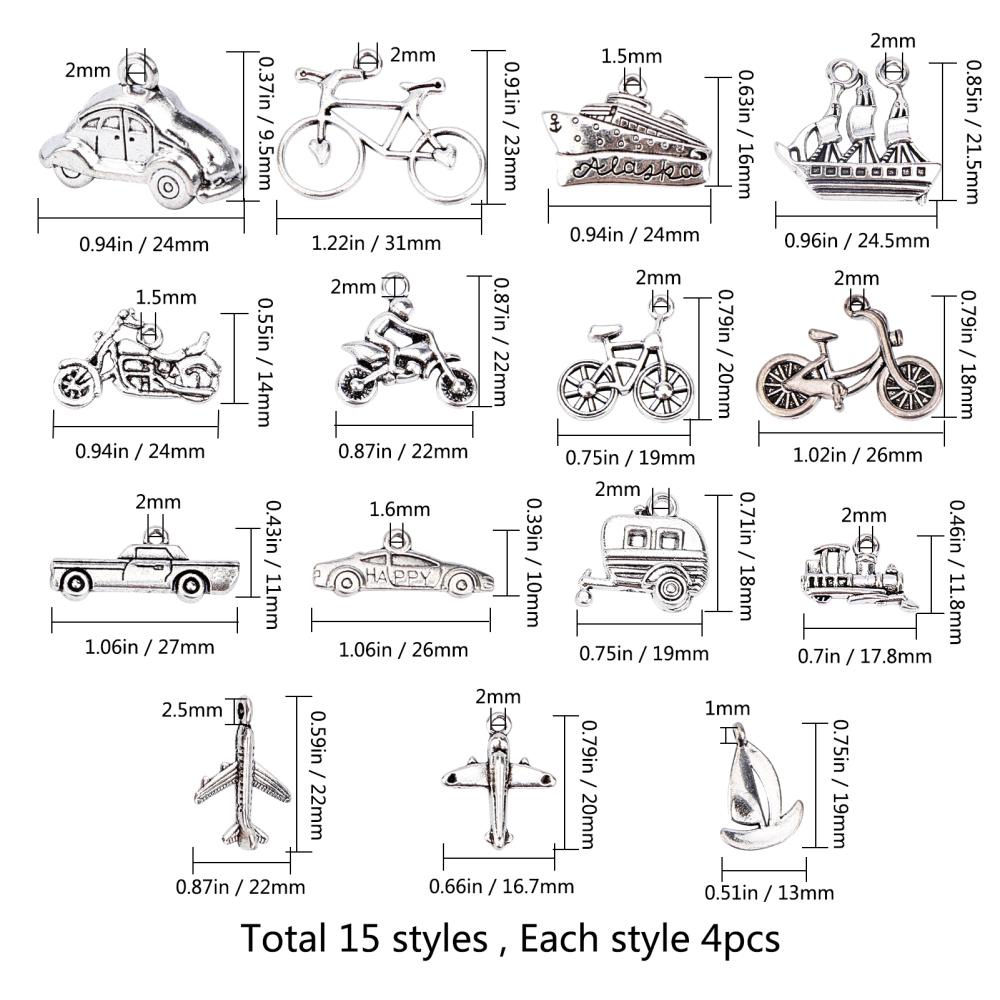 Assorted Vehicle Shaped Alloy Pendants for DIY Accessories